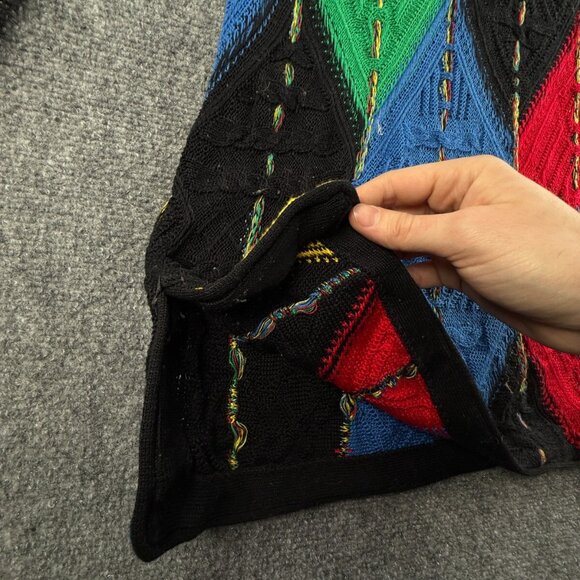 COOGI Australia Women Turtleneck Sweater Intricate Knit Abstract Colorful Medium - Picture 7 of 16